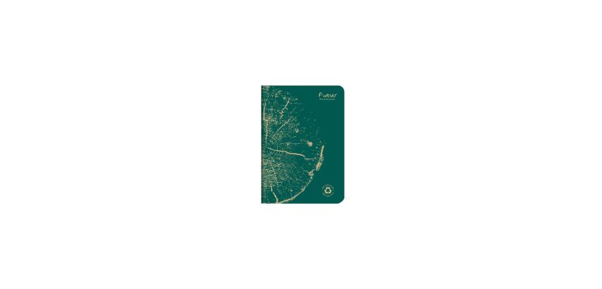 Carnet piqué FOREVER PREMIUM 100% recyclé A5 96 pages ligné papier recyclé blanc 90 g - Vert pin
