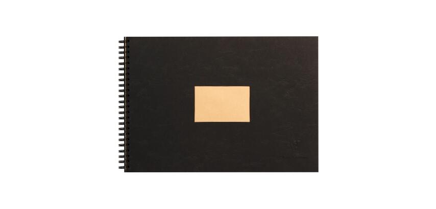 Spiralalbum/Skizzenblock, braunes Kraftpapier, A4, 60 Blatt, 90g - Schwarz