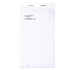 Bloc Maître d'Hôtel 50 feuillets autocopiants numérotés en tripli - Format 8x15 cm - Blanc