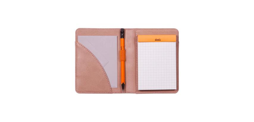 Rhodiarama livret porte-bloc N°11 pour bloc ou carnet format A7 - Bois de rose