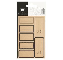 Etiquette Adhésive, Kraft rectangle noir - Noir