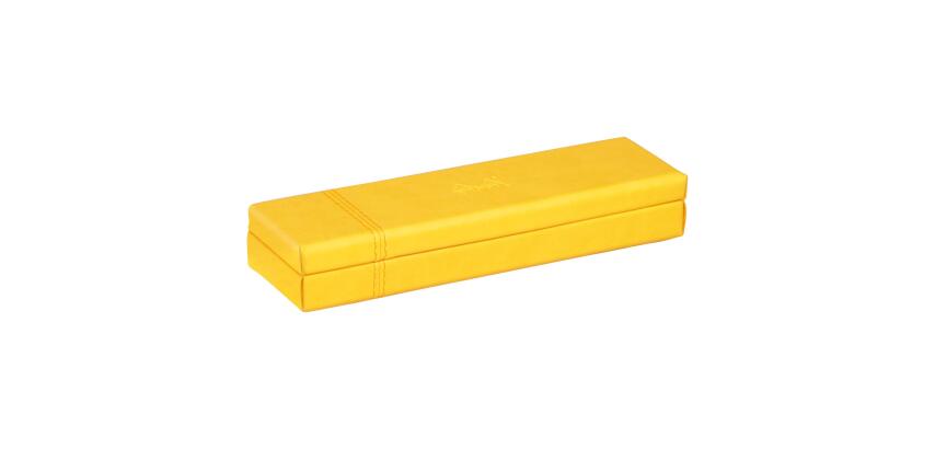 Rhodiarama plumier simili cuir italien 21x5,5x3 cm - Jonquille