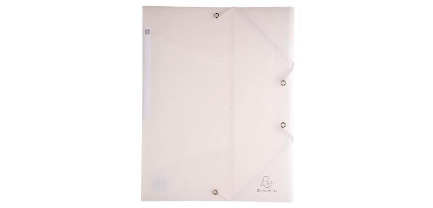 Sammelmappe A4 PP, 3 Klappen und Gummizugverschluss, 24x32 cm für DIN A4, Chromaline - Transparent