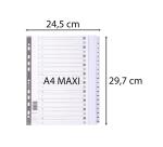 Intercalaires imprimés à touches plastifiées - 20 touches 1 à 20 - A4 maxi - Blanc