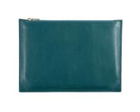 Pochette multifonction en cuir, grand modèle - Vert émeraude