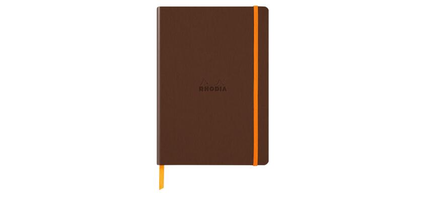 Rhodiarama carnet souple A5 160 pages dot papier ivoire 90g fermeture élastique - Bronze