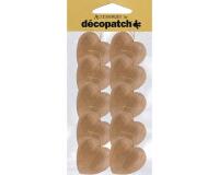 Sachet de 10 coeurs avec cordon 3x10,5x24cm - Kraft