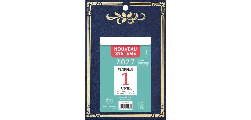 Bloc éphéméride neutre Skytos support plaque imprimée 14 ,5 x 21,5 cm 2027 - Visuels assortis