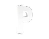 Lettre P 20,5cm - Blanc