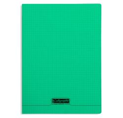 Cahier piqué 8000 POLYPRO 24x32 cm 96 pages petits carreaux 90 g - Vert