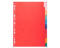 Intercalaires Carte lustrée 225 g avec onglets renforcés - 10 positions - A4