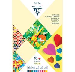 Farbiges Papier (Fotokarton), Block mit 10 Blatt A4 (21x29,7 cm) 270g/m2 - Sortierung