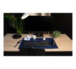 Sous main souple PU bicolore - 35 x 60 cm - Marine/ciel
