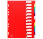 Dividers PP A4 0.3mm 12 Part - Assorted colours