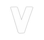 Small Letter 'V' 12cm - White