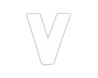 Petite lettre V 12cm - Blanc