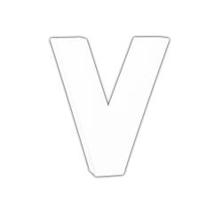 Letter 12cm, V. - Wit