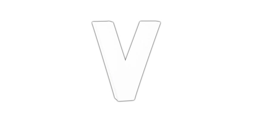 Petite lettre V 12cm - Blanc