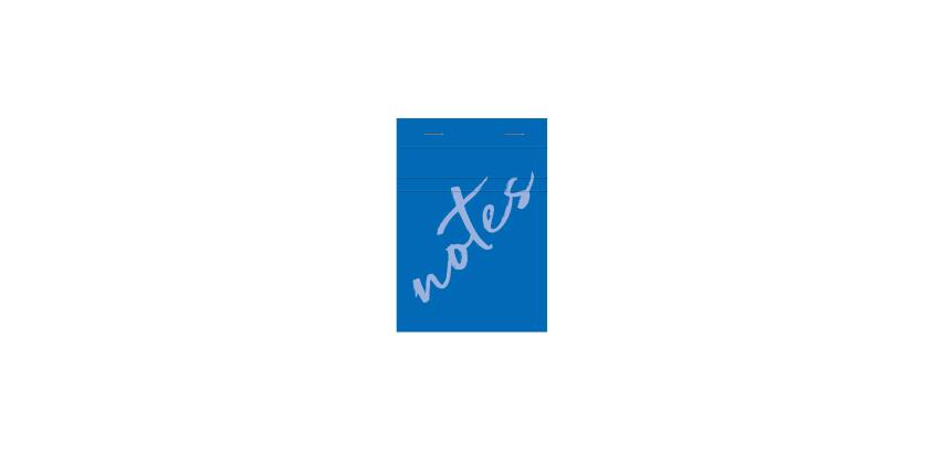 Bloc de bureau Notes agrafé en-tête A7 100 feuilles petits carreaux 60 g - Bleu clair