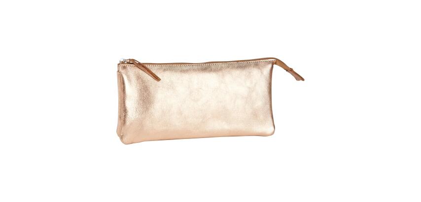 CUIRISÉ Grande Pochette 2 compartiments 22x11 cm - Cuivre