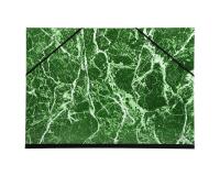 Carton à dessin papier marbré verni avec élastiques 37x52 cm - Pour format 1/2 raisin - Vert