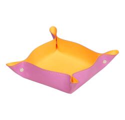 Rhodiarama vide-poche réversible simili cuir italien 12x12x4,5 cm - Lilas