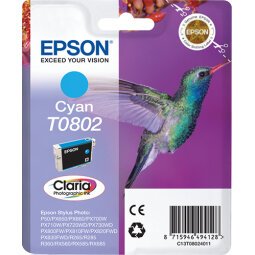 Epson T0802 Cartucho original cian (435 páginas)