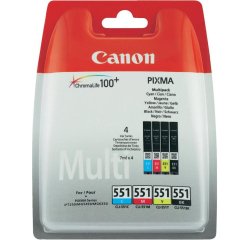Canon CLI-551 / 6509B008 Pack Cartucho original negro + tricolor de capacidad estándar
