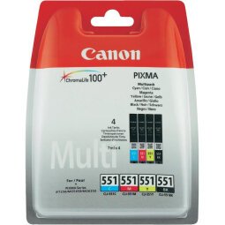 Canon CLI-551 / 6509B008 Pack Cartucho original negro + tricolor de capacidad estándar