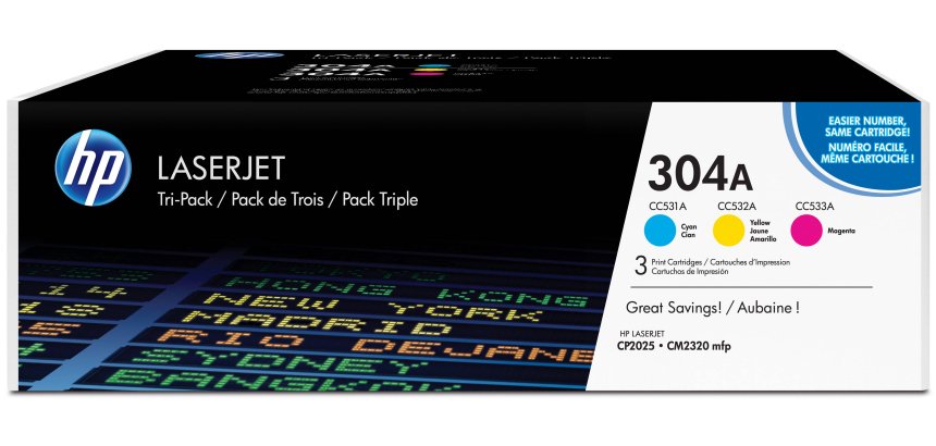 HP 304A / CF372AM Tóner original tricolor de capacidad estándar (2800 páginas)