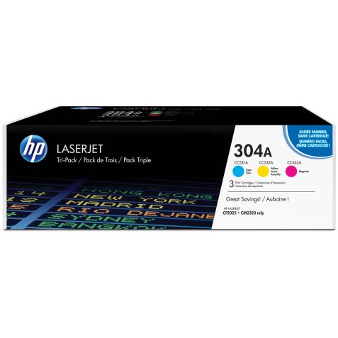 HP 304A / CF372AM Tóner original tricolor de capacidad estándar (2800 páginas)