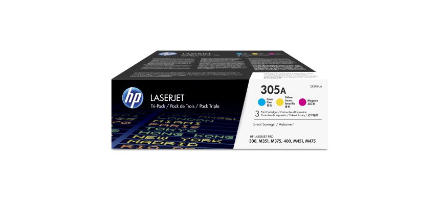 HP CF370AM Pack Tóner original tricolor de capacidad estándar (2600 páginas)