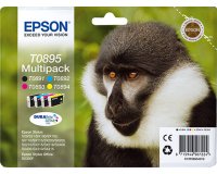 Epson T0895 (C13T08954010) Pack Cartucho original negro + tricolor de capacidad estándar