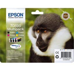 Epson T0895 (C13T08954010) Pack Cartucho original negro + tricolor de capacidad estándar