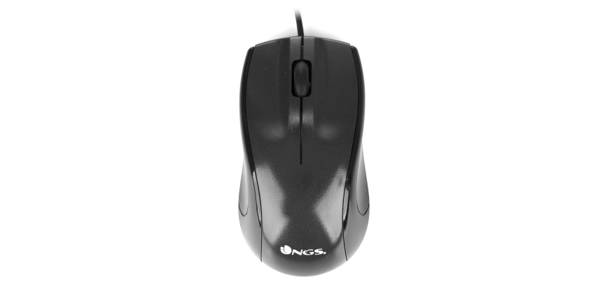 Raton ngs wired mist optico con cable 1000 dpi ambidiestros usb color negro