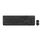 Pack Teclado USB QWERTY + Ratón con cable NGS Cocoa Kit Negro