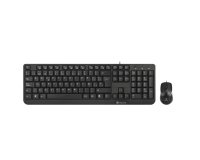 Pack Teclado USB QWERTY + Ratón con cable NGS Cocoa Kit Negro