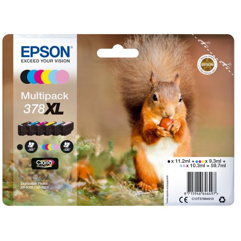 Multipack Epson 6 colores 378XL Claria Photo HD Inkjet