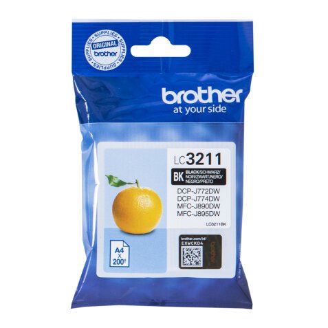 Brother LC3211BK cartucho Original Negro (200 páginas) 