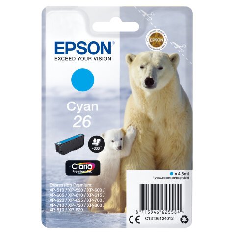 Epson Polar bear Cartucho 26 cian