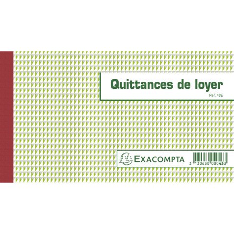  Manifold Quittances de loyer 12,5x21cm 50 feuillets tripli autocopiants - texte FR