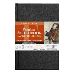 Gamma Series carnet rembordé rigide 62F 14x21,6cm 150g - Ivoire