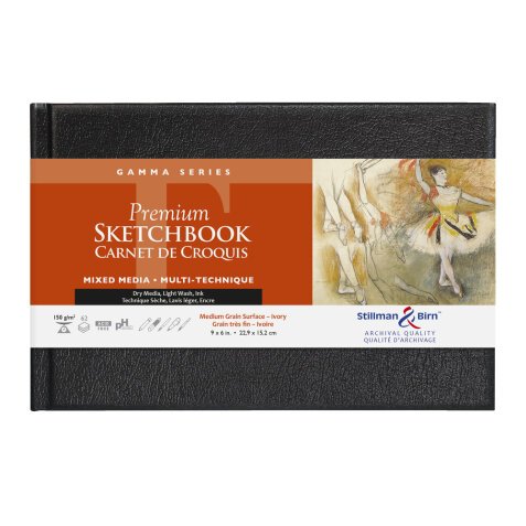 Gamma Series carnet rembordé rigide 62F 22,9x15,2cm 150g - Ivoire