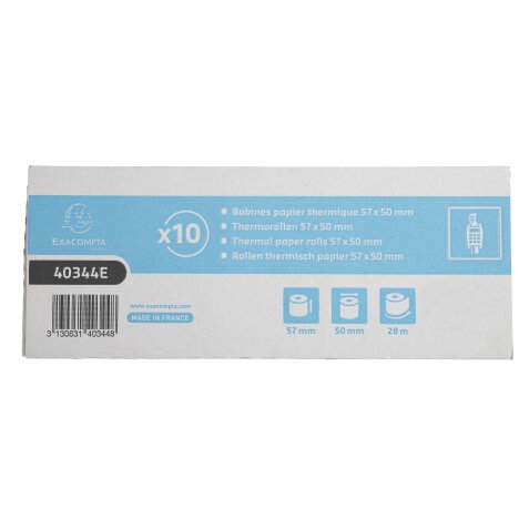 Bank terminal rolls Exacompta 40344E - W 57 mm x L 28 m, Ø 50 mm - 1 ply - pack of 1