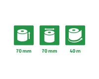 Rollen voor rekenmachines 70x70x12x44 - 1 laag offset extra wit 60g/m² - Wit