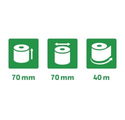 Rollen voor rekenmachines 70x70x12x44 - 1 laag offset extra wit 60g/m² - Wit