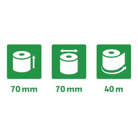 Bobines calculatrices Exacompta 40513E - l 70 mm x L 40 m, Ø 70 mm - 1 pli(s) - paquet de 10