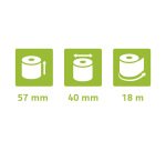 Bobines terminaux bancaires Exacompta 40761E - l 57 mm x L 18 m, Ø 40 mm - 1 pli(s) - paquet de 20