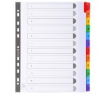 Intercalaire A4+ carte bristol blanche Exacompta 12 onglets numériques multicolores 1 jeu