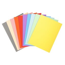 Pack of 10 square cut folders Forever® 170 recycled board 170gsm - 24x32cm - Assorted colours